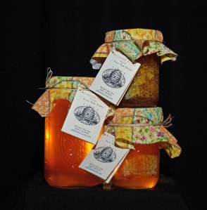 Cut comb jars of perfect, raw honey